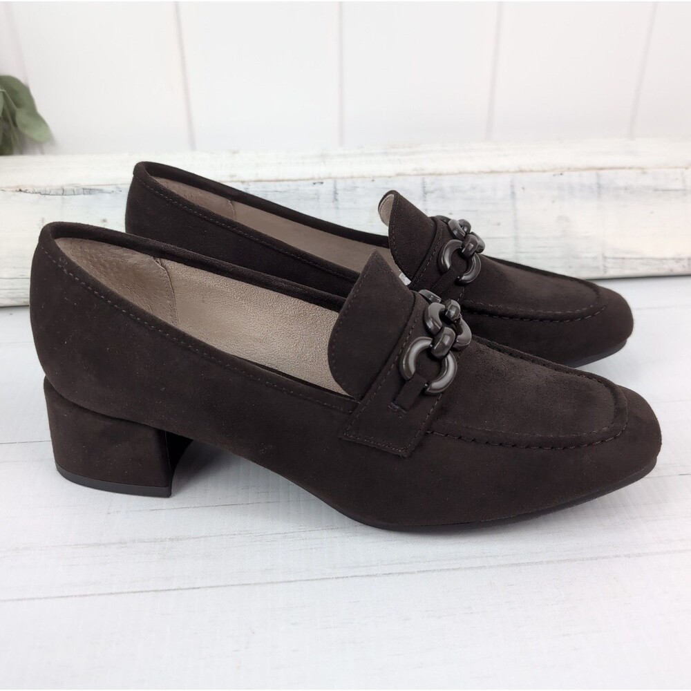 Cliffs by White Mountain Quinbee Dress Loafer Dark Brown Faux Suede Size 8.5